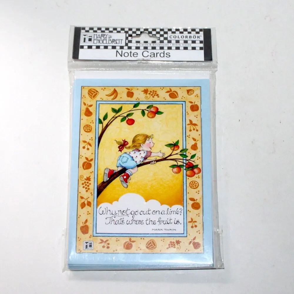 Mary Engelbreit set of 8 Cards and Envelopes blank Mark Twain children